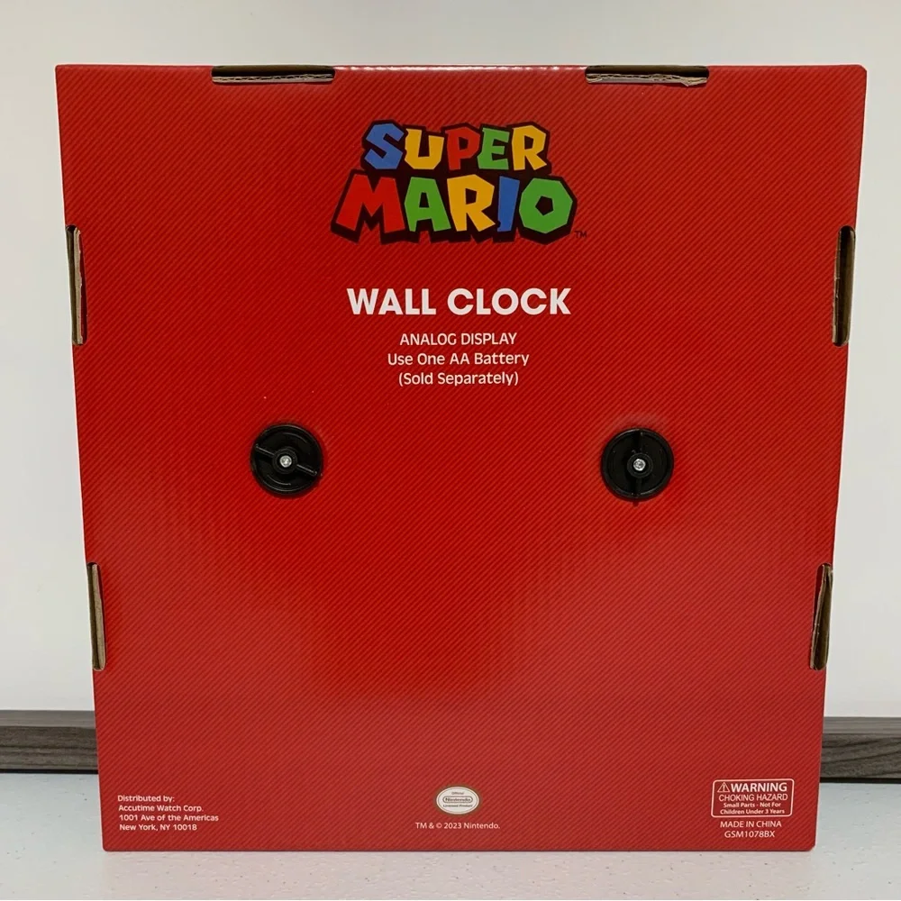 Nintendo Super Mario Bros. Luigi & Mario Analog Wall Clock-NIB